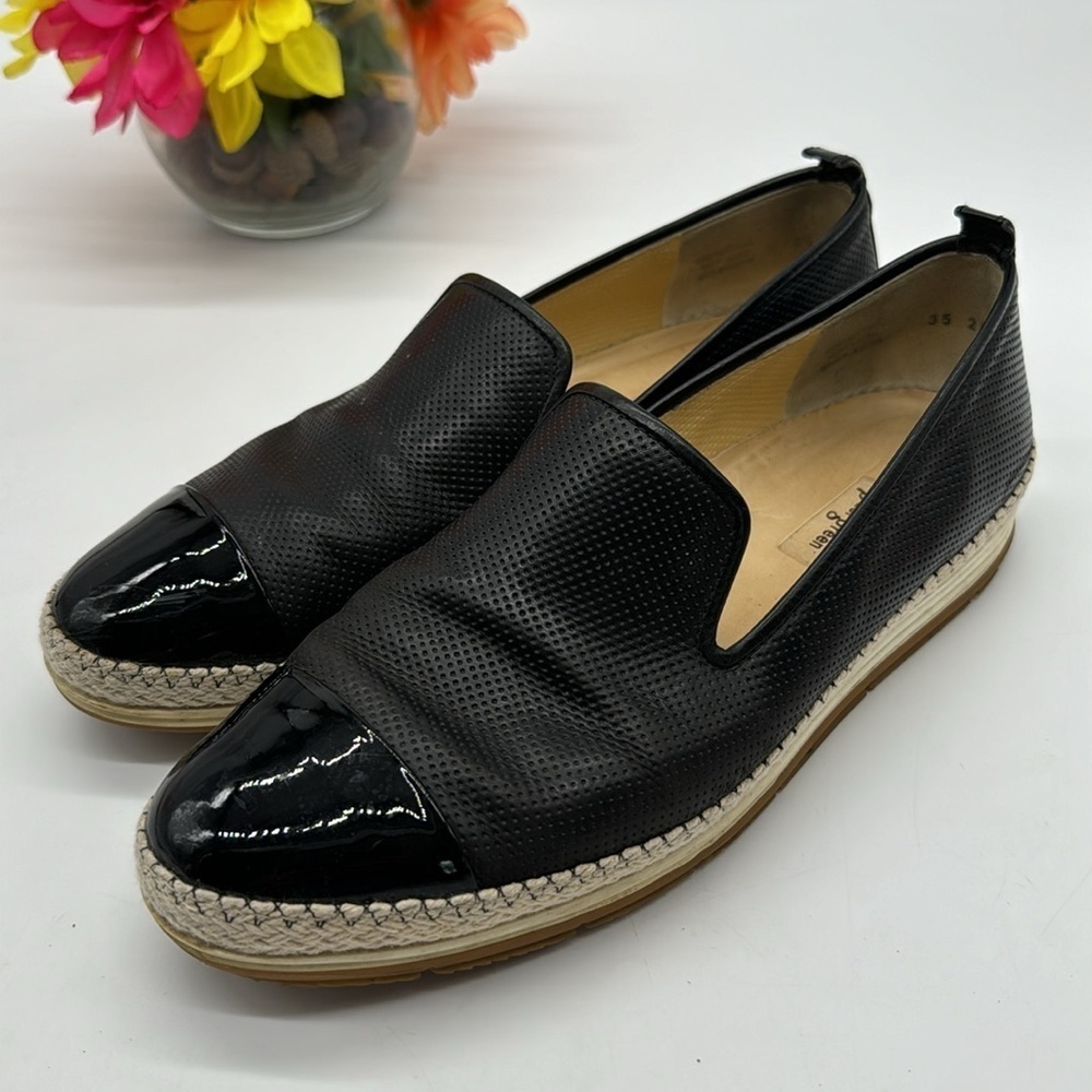 Paul Green Black Slip On Leather Loafer Cap Toe EU  Size 35 BLO6195B